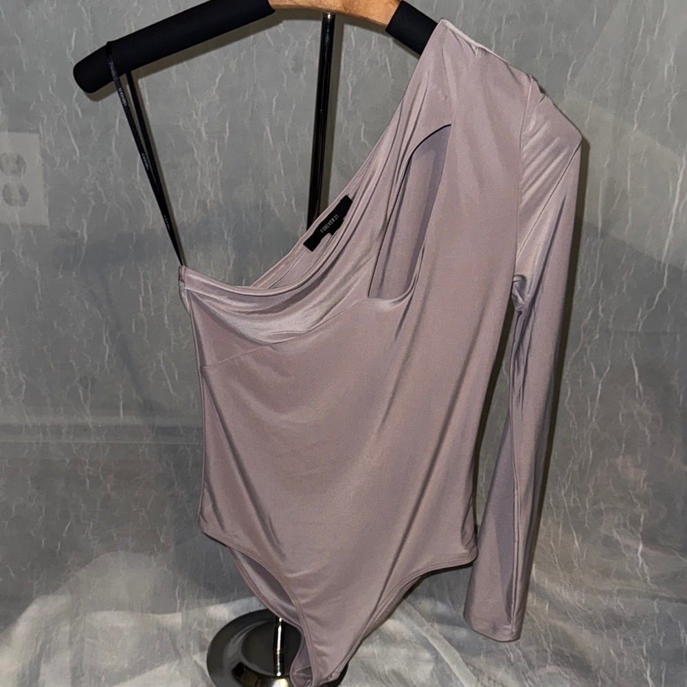 Forever 21 Taupe One-Shoulder Bodysuit